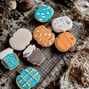 Colorful Pumpkin Shaped Cookies